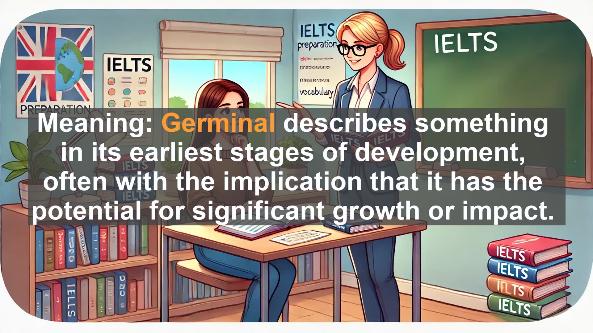 'Video thumbnail for 2000 Must Know IELTS 9.0 Vocabulary - IELTS Vocabulary: Understanding and Using 'Germinal''