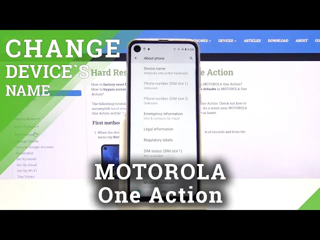 Video thumbnail for MOTOROLA One Action – About Phone Information & Device Name Change