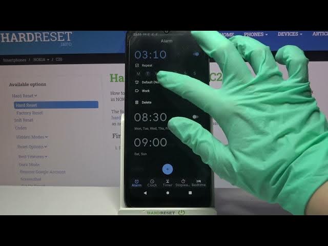Video thumbnail for How to Set Up Alarm Clock on NOKIA C20 – Alarm Clock Settings
