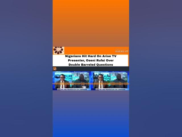 Video thumbnail for Nigerians Hit Hard On Arise TV Presenter, Oseni Rufai Over Double Barreled Questions ~OsazuwaAkonedo