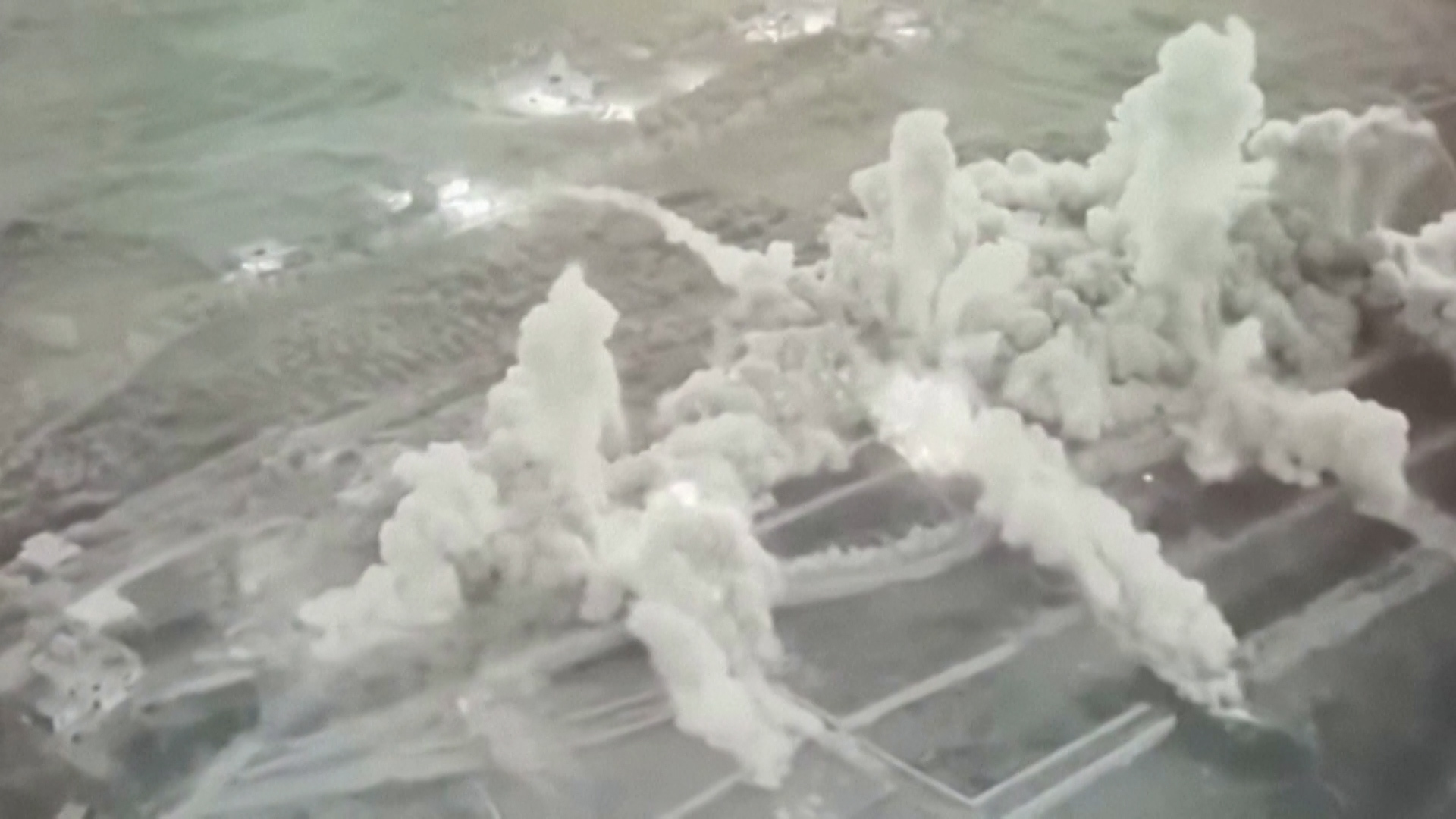 Video thumbnail for Israel releases video of huge detonations in Lebanon