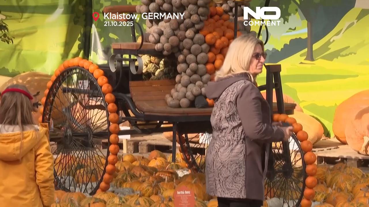 Video thumbnail for Pumpkins take centre stage at Germany’s biggest autumn festival