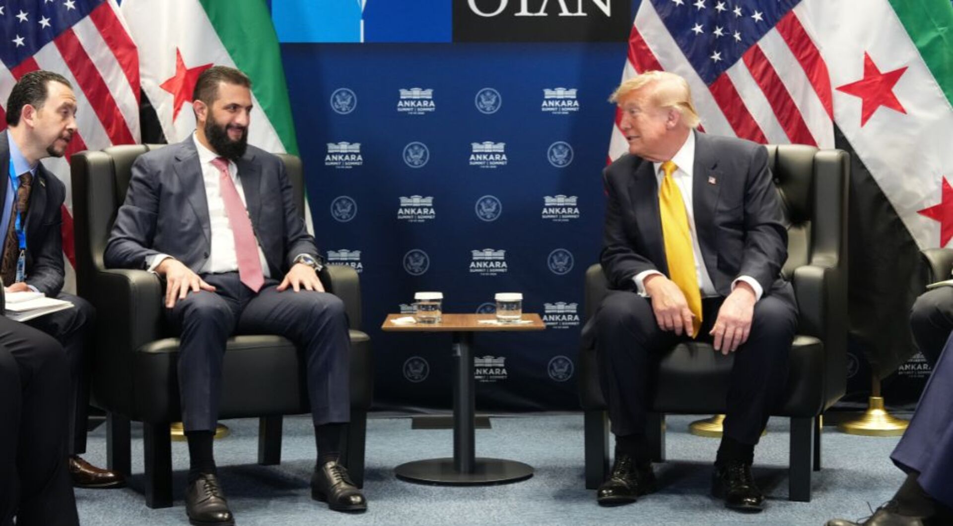 Video thumbnail for Trump says Syria may be removed from terror list after meeting al-Sharaa at NATO summit
