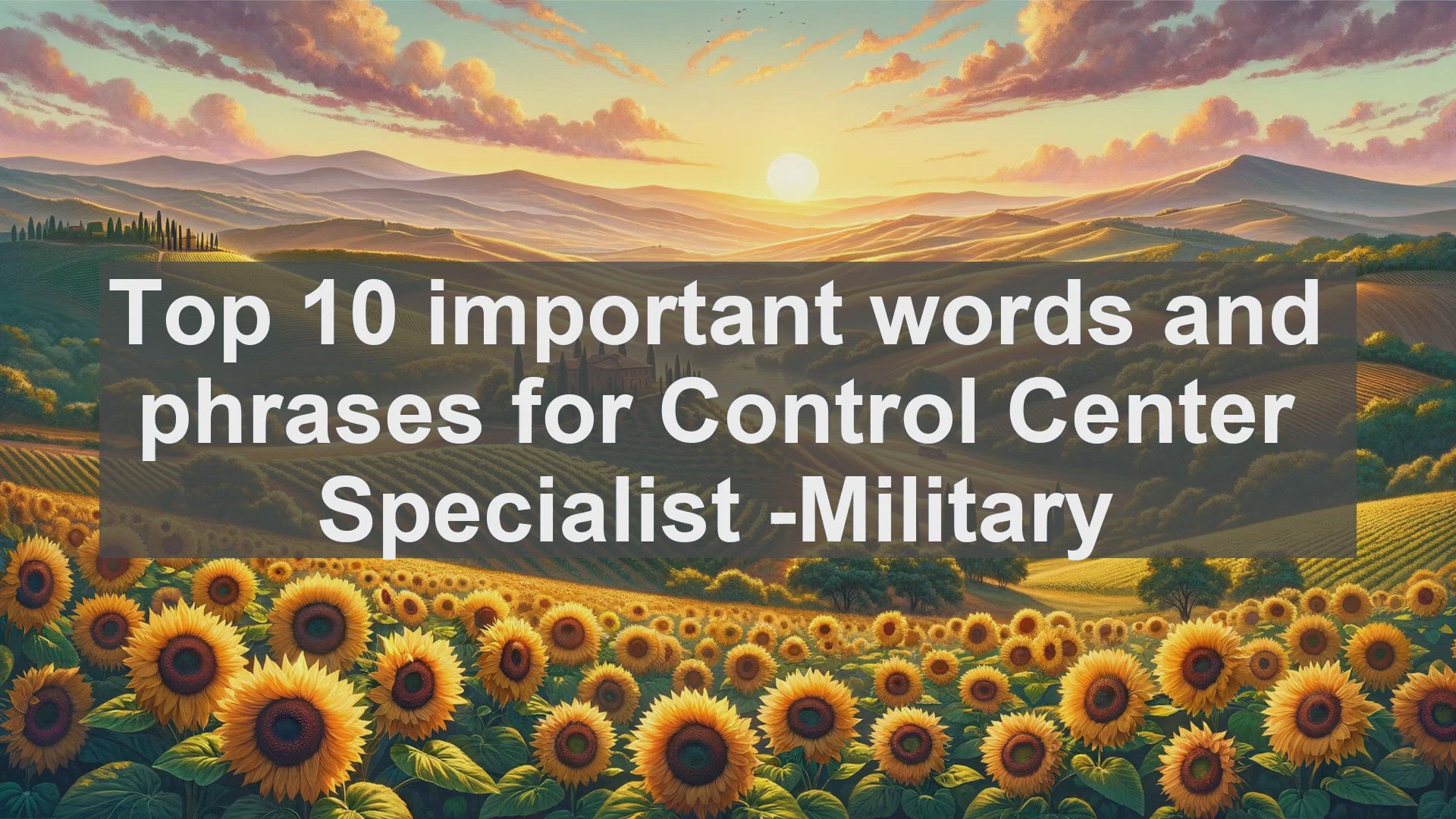 'Video thumbnail for Top 10 important words and phrases for Control Center Specialist Military'