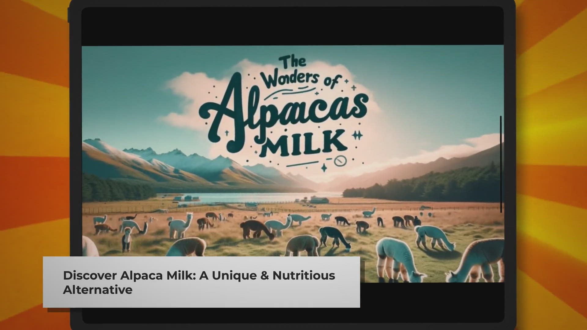 Video thumbnail for Discover Alpaca Milk: A Nutritious and Sustainable Dairy Alternative