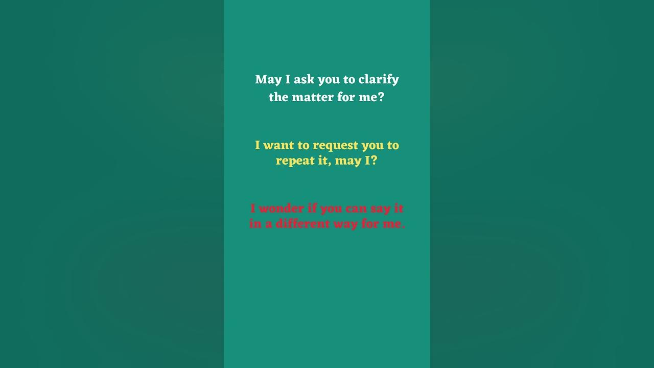 'Video thumbnail for Ask for Clarification in English Part 3'