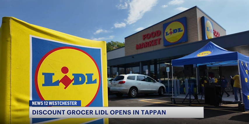 Video thumbnail for Shoppers line up ahead of opening of new Lidl location in Tappan