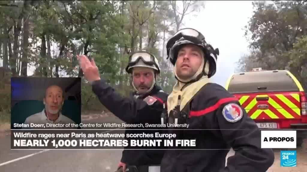 Video thumbnail for 'We will never eliminate the risk of fire completely', expert says as wildfire rages south of Paris