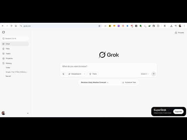 'Video thumbnail for SuperGrok 4 is INSANE! Free Claude, Gemini & ChatGPT Alternative with Lightning Speed 🚀'