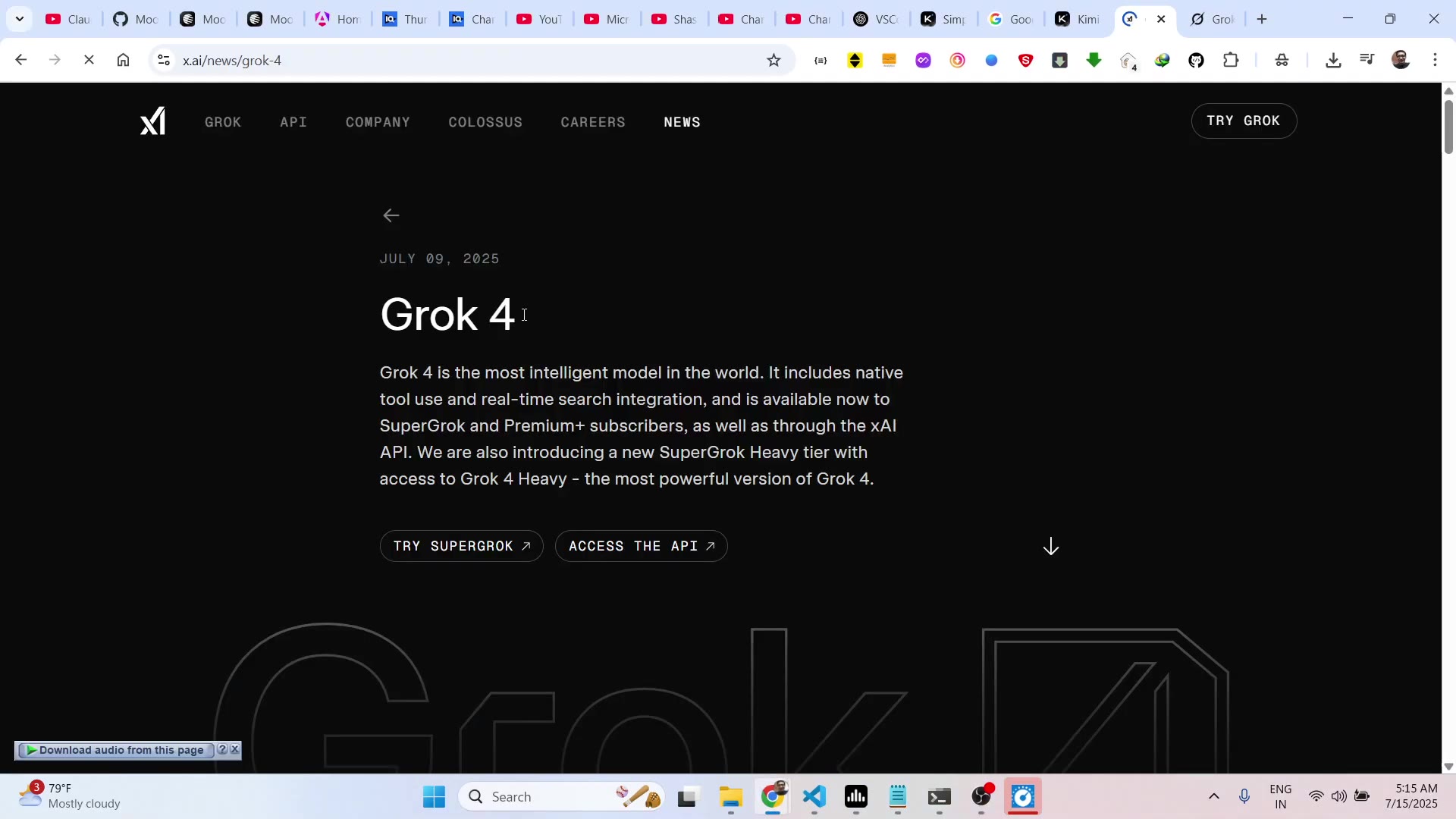 'Video thumbnail for SuperGrok 4 is INSANE! Free Claude, Gemini & ChatGPT Alternative with Lightning Speed 🚀'