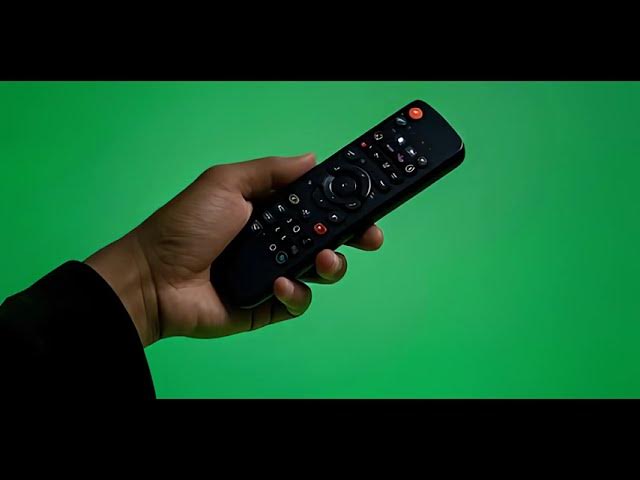 Video thumbnail for Television Channel Changing With Remote On Pure Green Screen Background