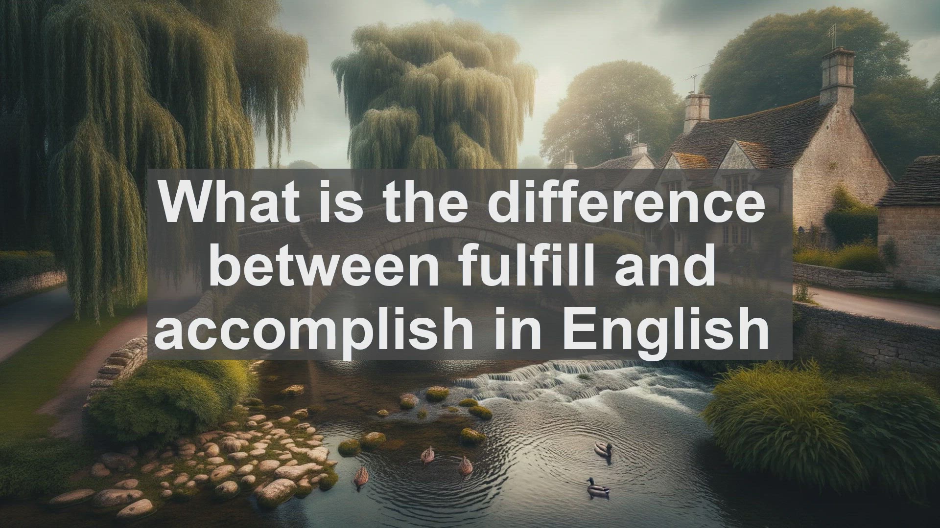 'Video thumbnail for What is the difference between fulfill and accomplish in English?'