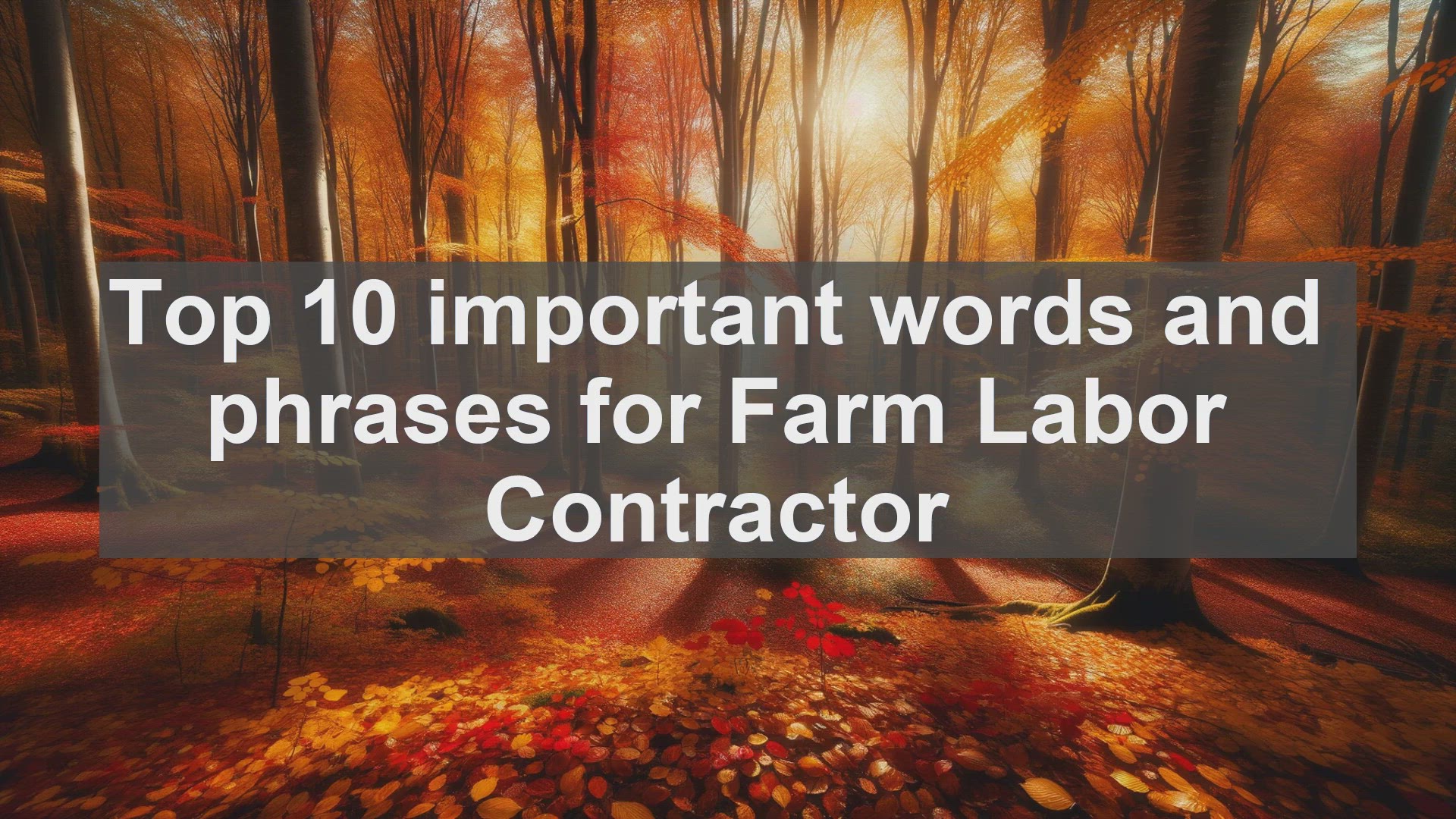 'Video thumbnail for Top 10 important words and phrases for Farm Labor Contractor'