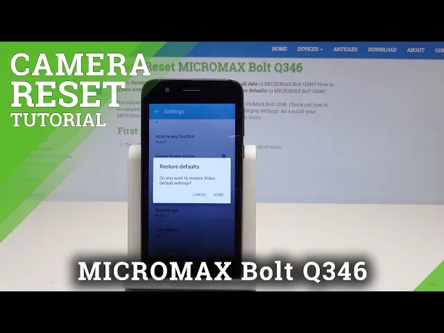 Video thumbnail for How to Reset Camera Settings in MICROMAX Bolt Q346 -  Fix Camera Settings
