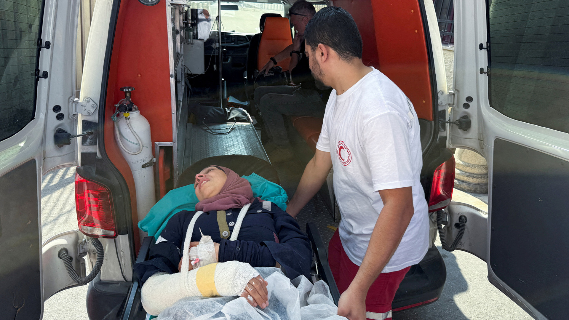 'Video thumbnail for Israeli settlers attack journalists at olive harvest in occupied West Bank'