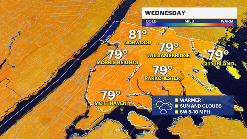 Video thumbnail for Milder midweek for the Bronx