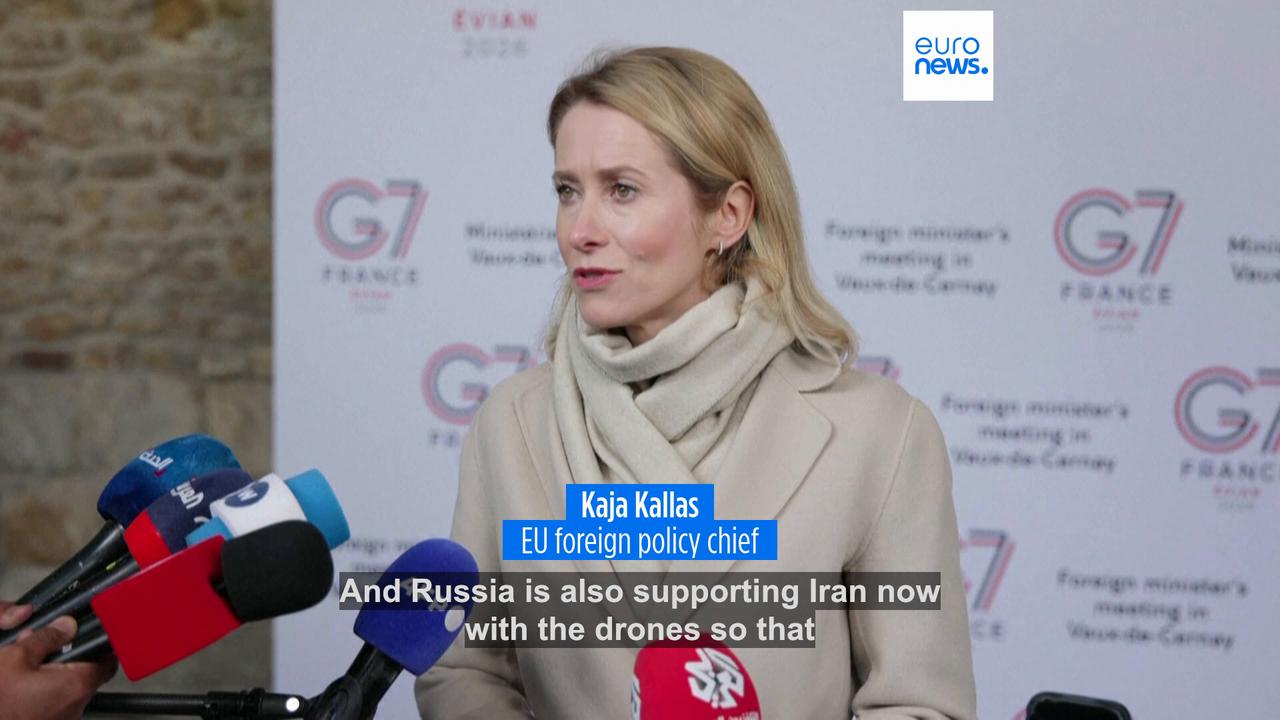 Video thumbnail for Iran and Ukraine wars 'very much interlinked' by Russia, Kallas warns