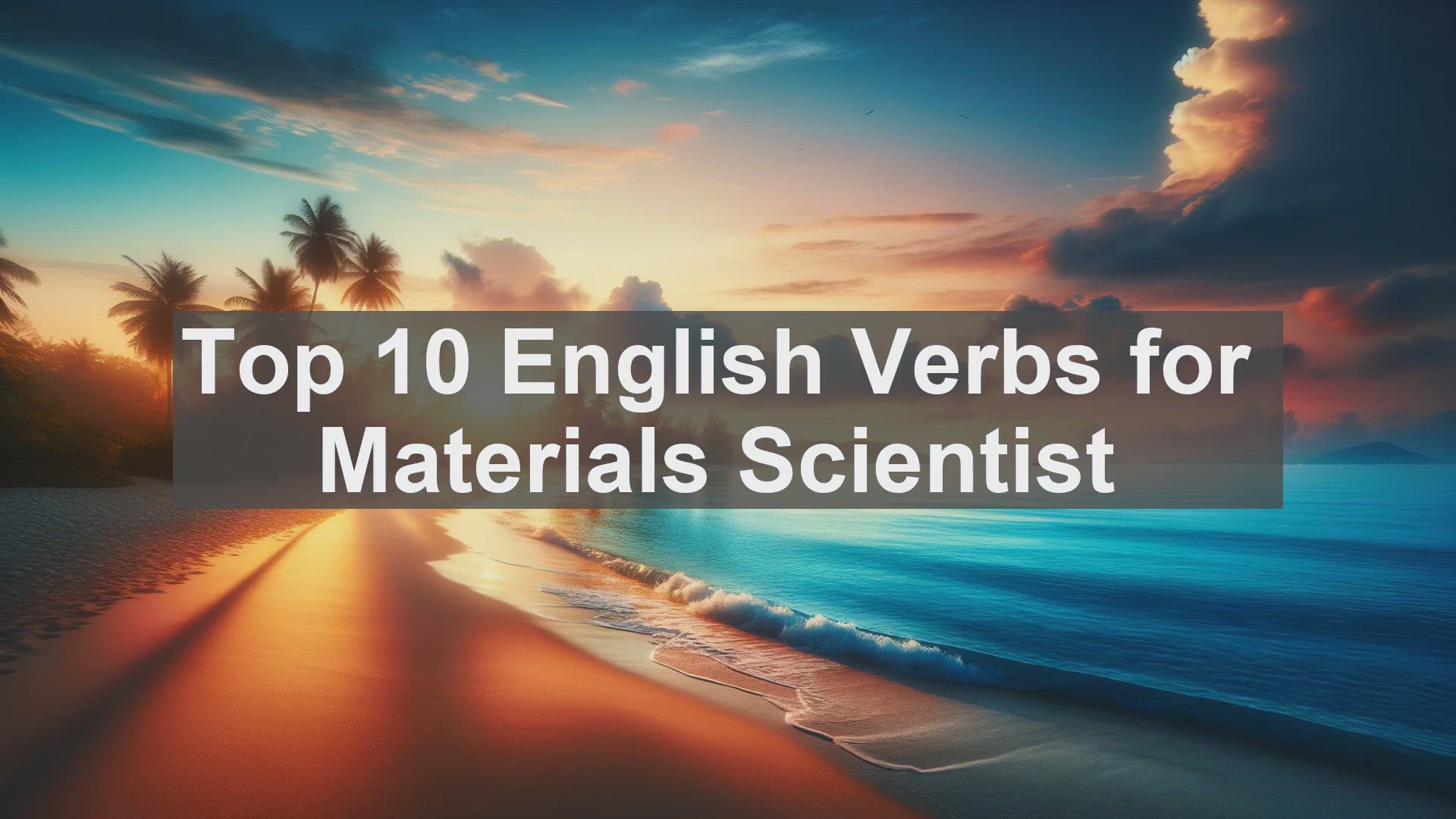 'Video thumbnail for Top 10 English Verbs for Materials Scientist'