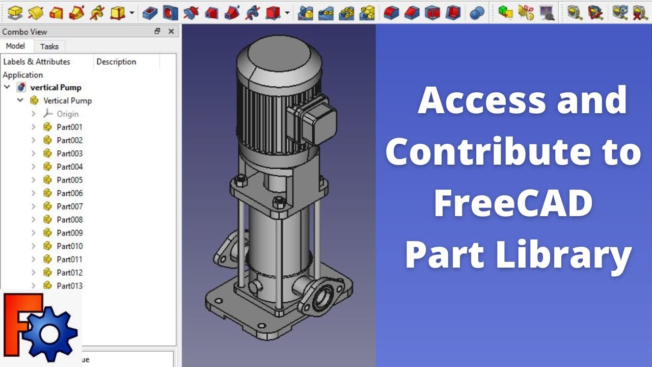 'Video thumbnail for Access and Contribute to FreeCAD Part Library | FreeCAD Tutorial | FreeCAD Part Library |'