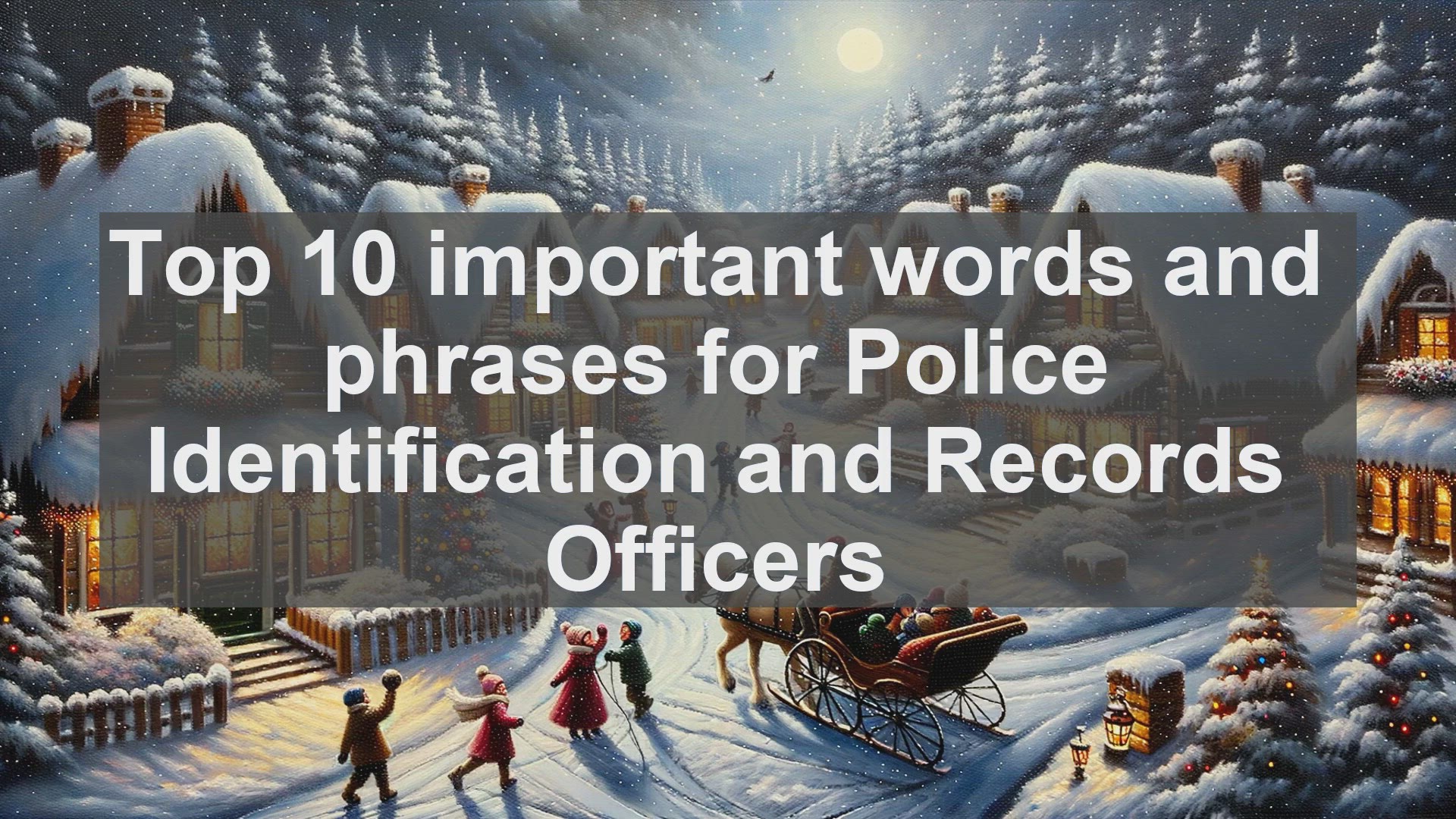 'Video thumbnail for Top 10 important words and phrases for Police Identification and Records Officers'