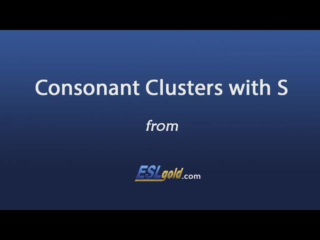 Video thumbnail for Free English Lessons: Consonant Clusters