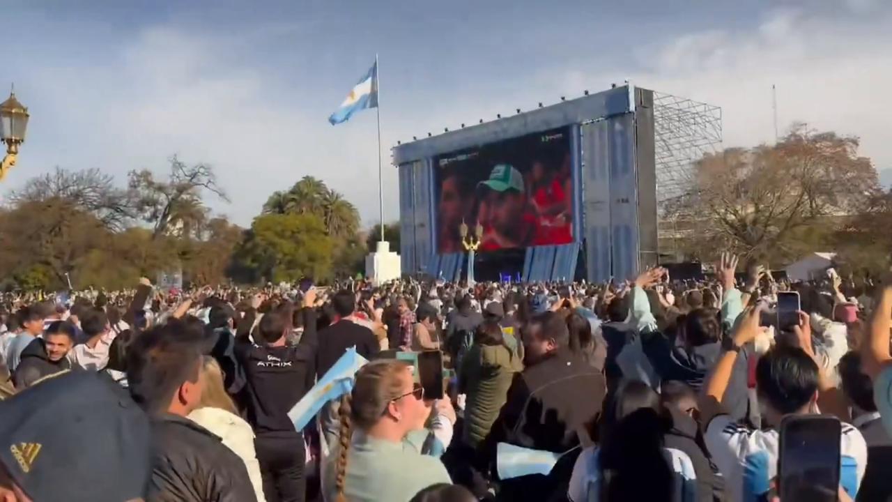 Video thumbnail for Argentina: Argentina Fans Erupt in Buenos Aires as Dramatic Comeback Win Over Egypt Sparks Wild World Cup Celebrations.