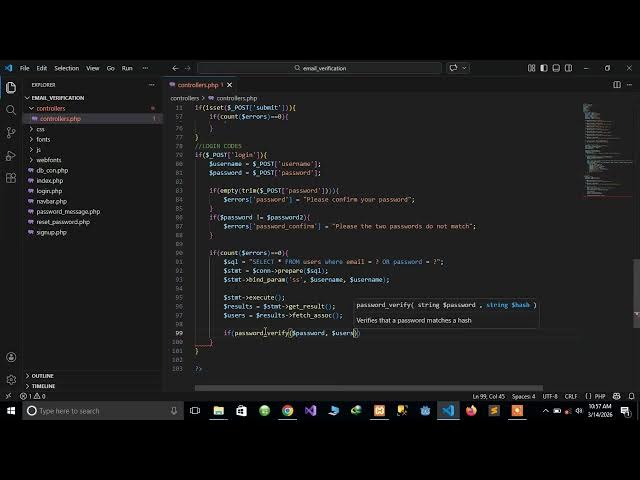 Video thumbnail for #7 Email Verification, Password Recovery and Reset System in PHP   Logging in the user