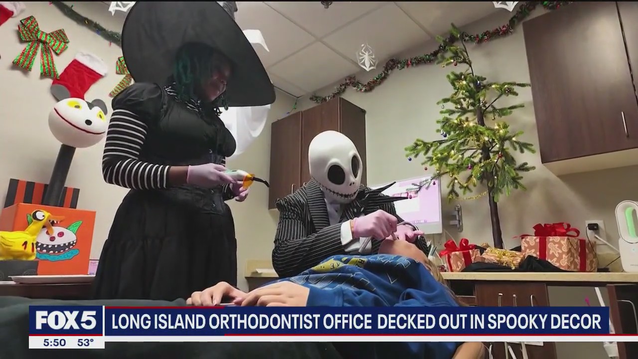 Video thumbnail for Inside the Long Island orthodontist’s office that becomes a Halloween wonderland