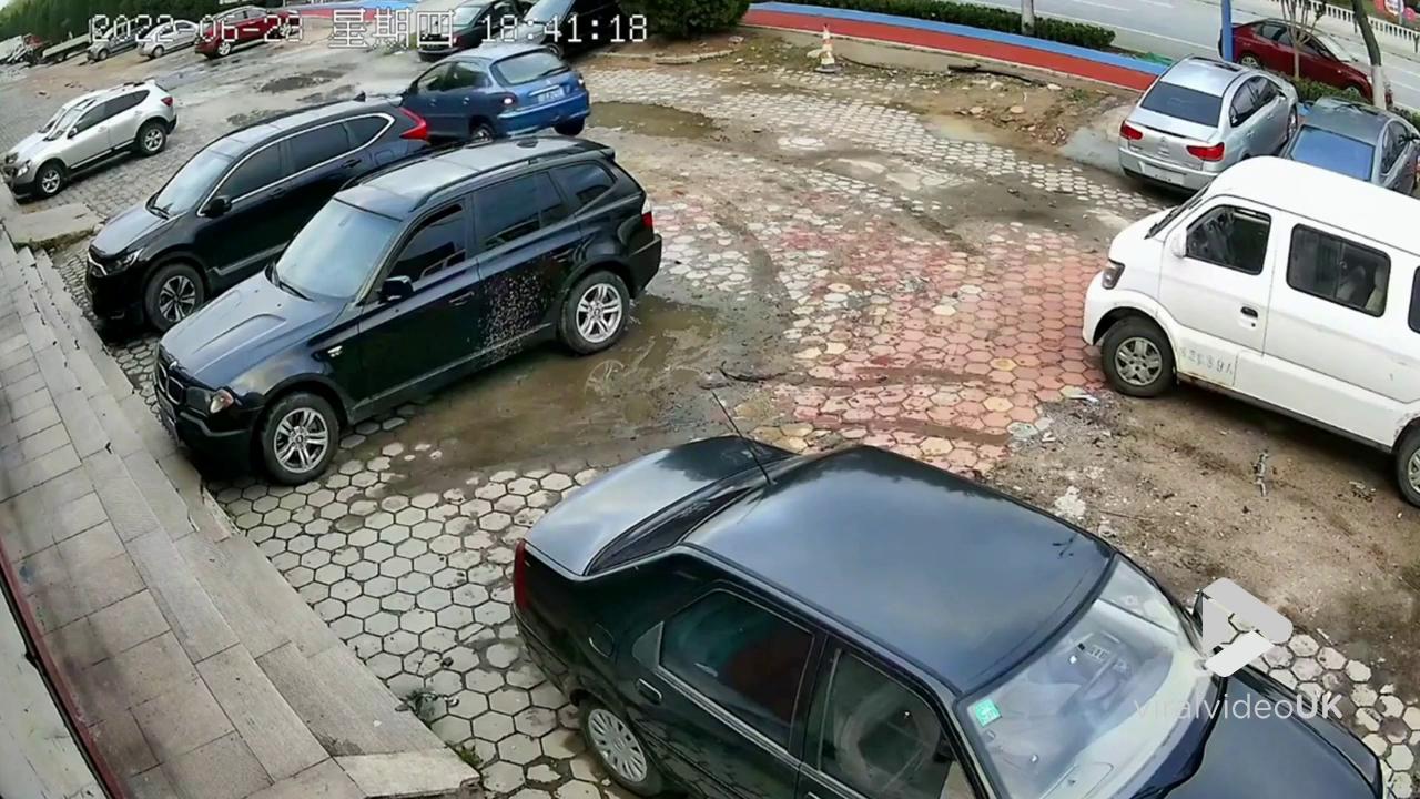 Video thumbnail for VV5074 Driver bounces car from intersection straight into parking spot