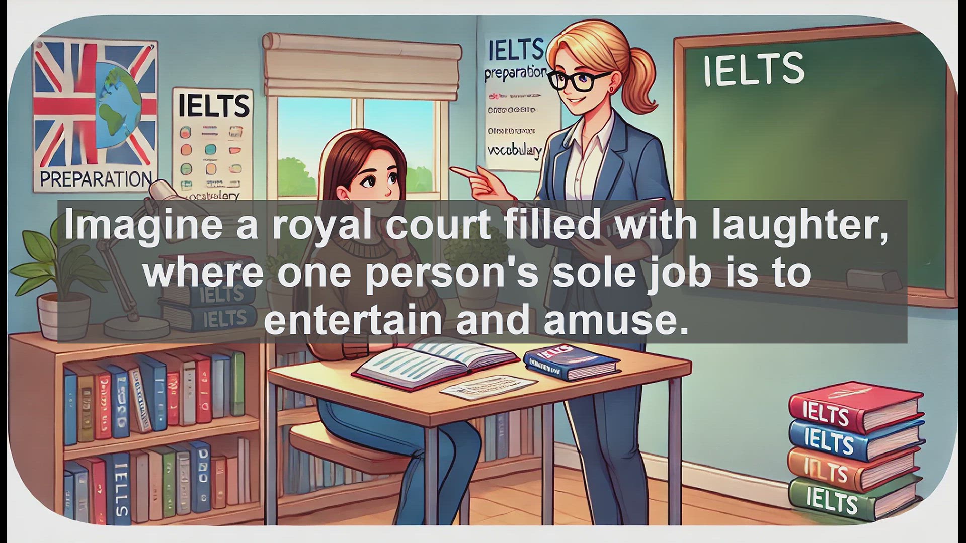 'Video thumbnail for 2000 Must Know IELTS 9.0 Vocabulary - The Jester: IELTS Vocabulary Lesson on Medieval Court Entertainers'