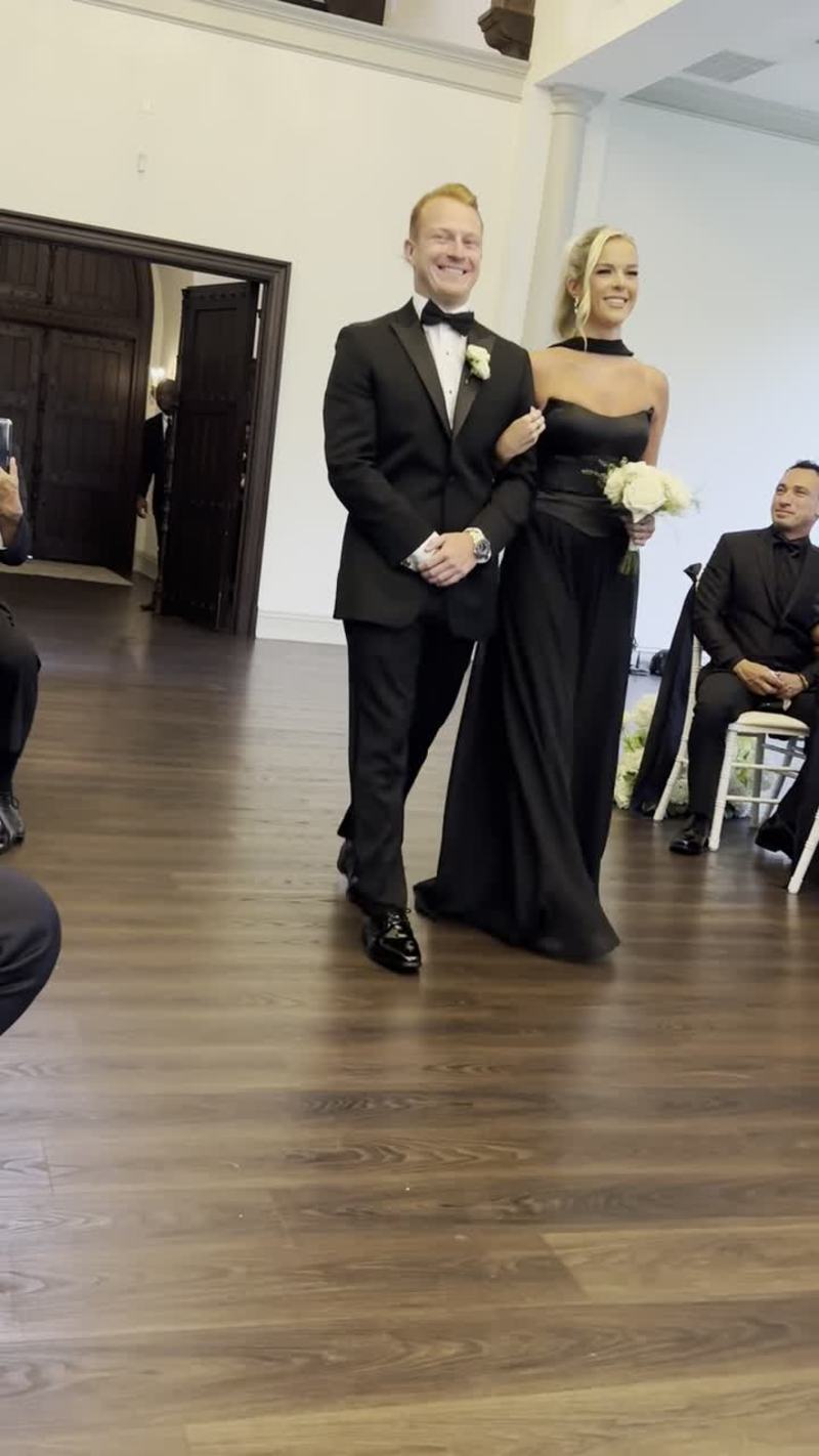 Video thumbnail for Brother and Sister Sharing a Core Memory down the Wedding Aisle