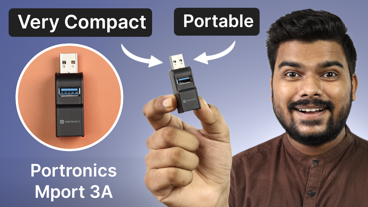 'Video thumbnail for Very Compact & Portable USB Hub | Portronics Mport 3A Review'