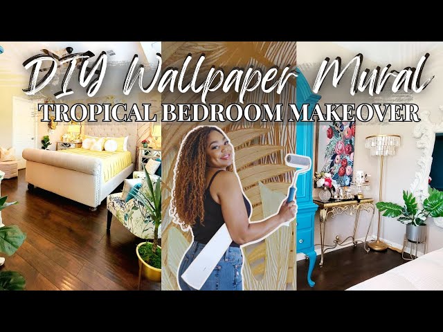 Video thumbnail for Wake Up In Paradise 🏝🍹 | DIY Wallpaper Mural | Tropical Bedroom Makeover