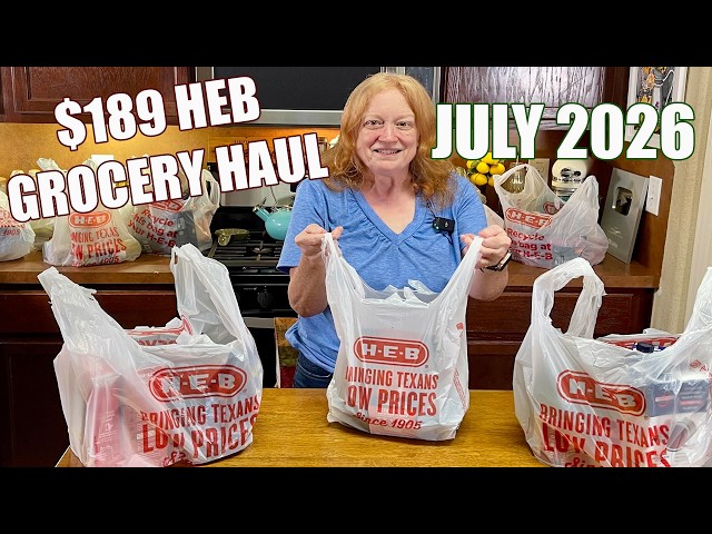 Video thumbnail for GROCERY HAUL HEB Groceries July 2026 $189