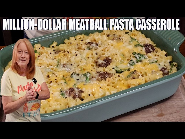 Video thumbnail for MILLION DOLLAR MEATBALL PASTA CASSEROLE