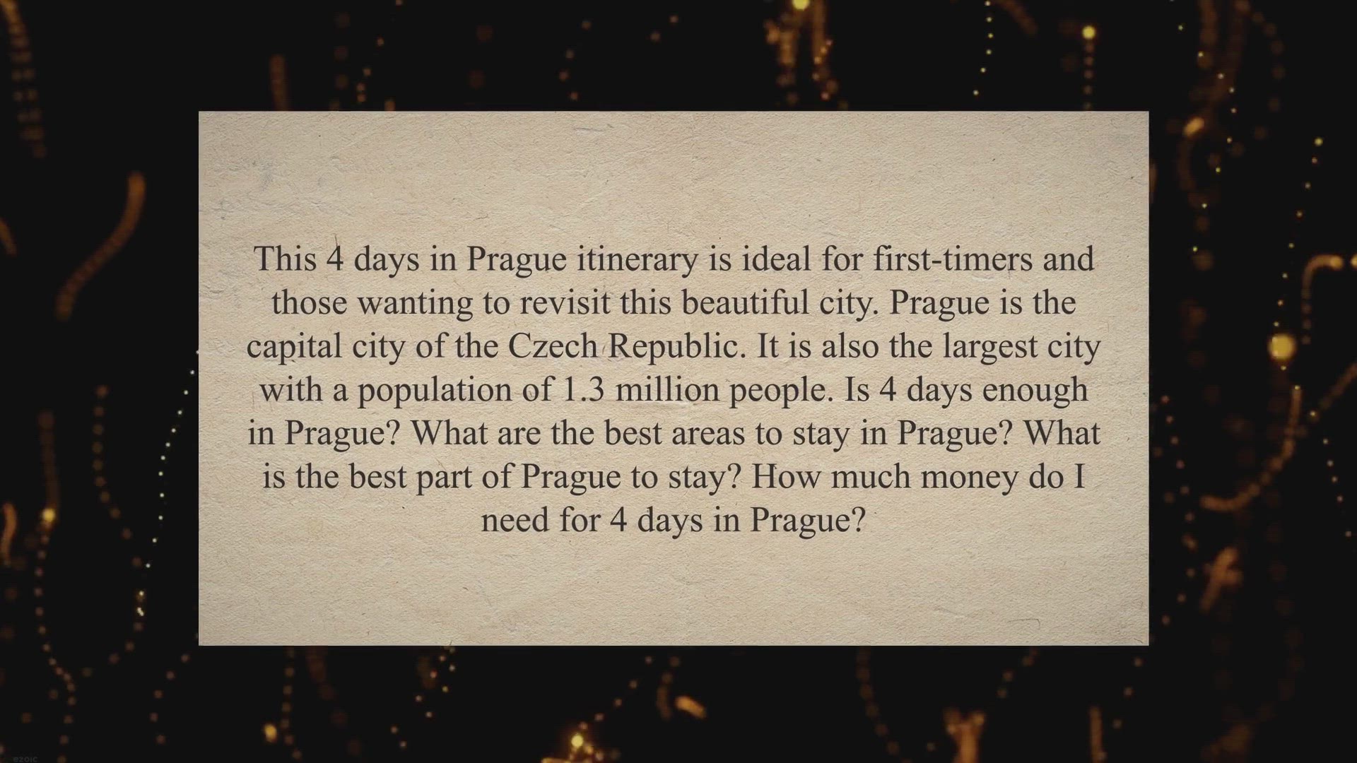 Video thumbnail for An Amazing 4 Days In Prague Itinerary