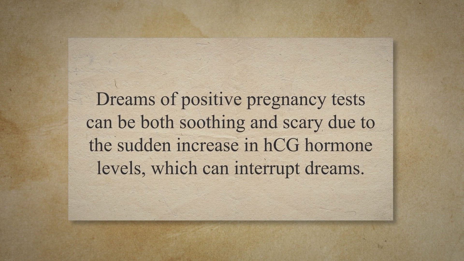 Video thumbnail for Dream of positive pregnancy test
