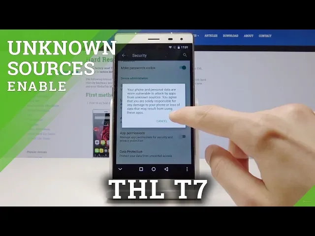 Video thumbnail for How to Enable Unknown Sources in THL T7 - Allow App Installation