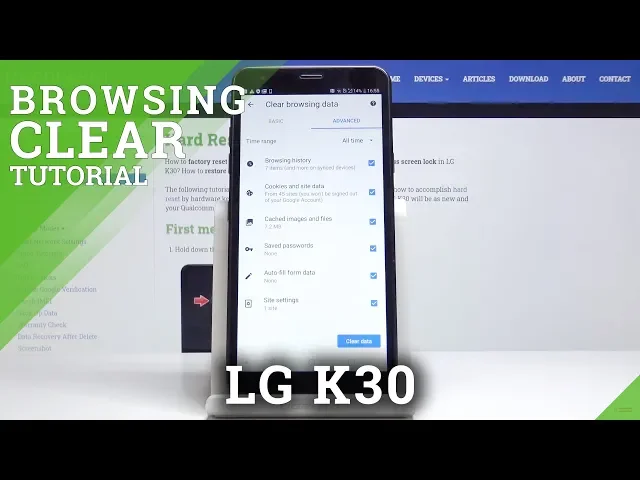 Video thumbnail for How to Clear Browsing Data in LG K30 – Wipe Browsing History