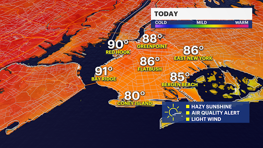 Video thumbnail for Hot with air quality alerts in Brooklyn