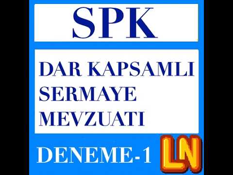 Video thumbnail for Dar Kapsamlı Sermaye Piyasası Mevzuatı 2026 Deneme 1