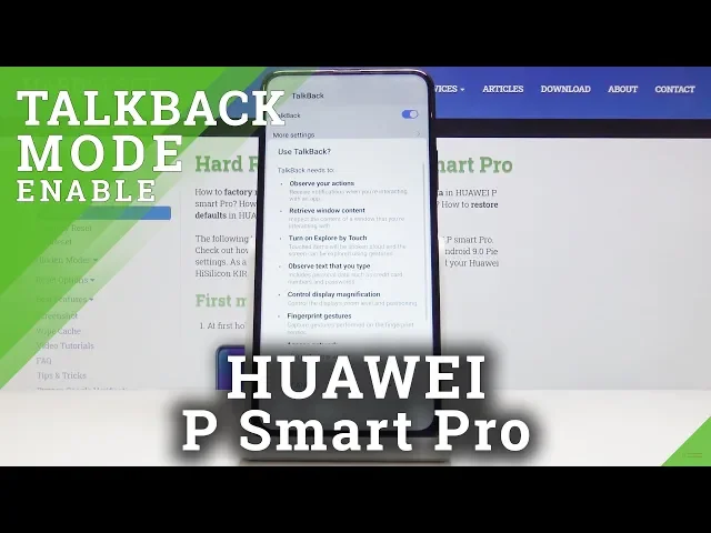 Video thumbnail for How to Use TalkBack Mode in HUAWEI P Smart Pro – Turn Off TalkBack