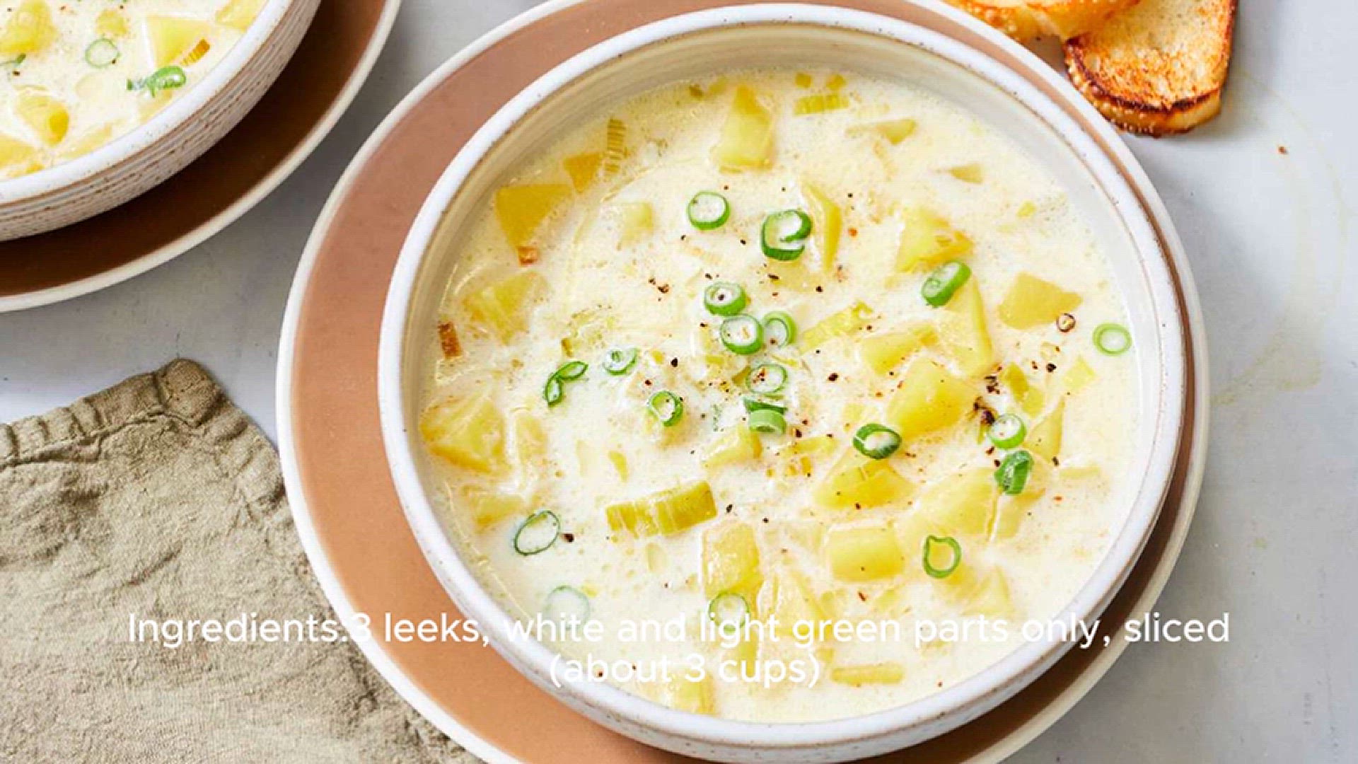 'Video thumbnail for Potato Leek Soup Recipe'