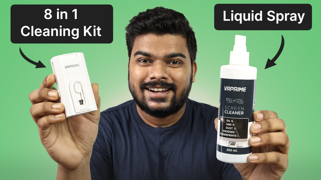 'Video thumbnail for 8 in 1 Cleaning Kit With Liquid Spray for Laptop & Other Electronic Devices'