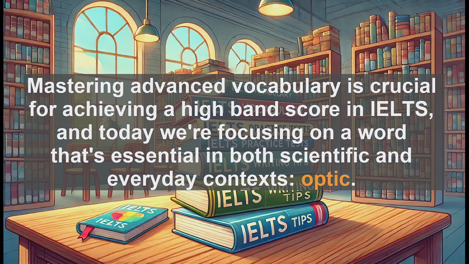 'Video thumbnail for 5000 Must Know IELTS 8.0 Vocabulary - IELTS Vocabulary: Understanding and Using 'Optic''