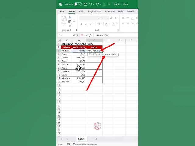 Video thumbnail for 2 Cara Cepat Bulatkan Nilai Rata-rata di Excel #Excel #MicrosoftExcel #TipsExcel