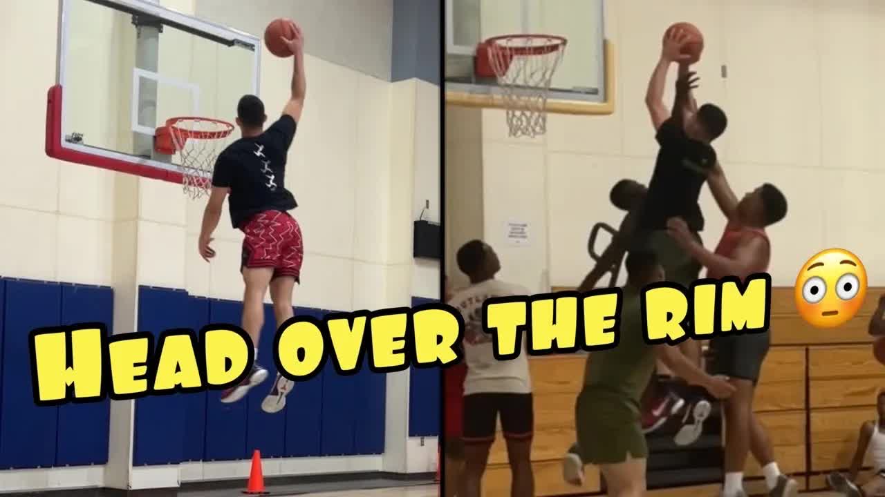 'Video thumbnail for Dunker With A 50 Inch Vertical Playing 5v5 Basketball'