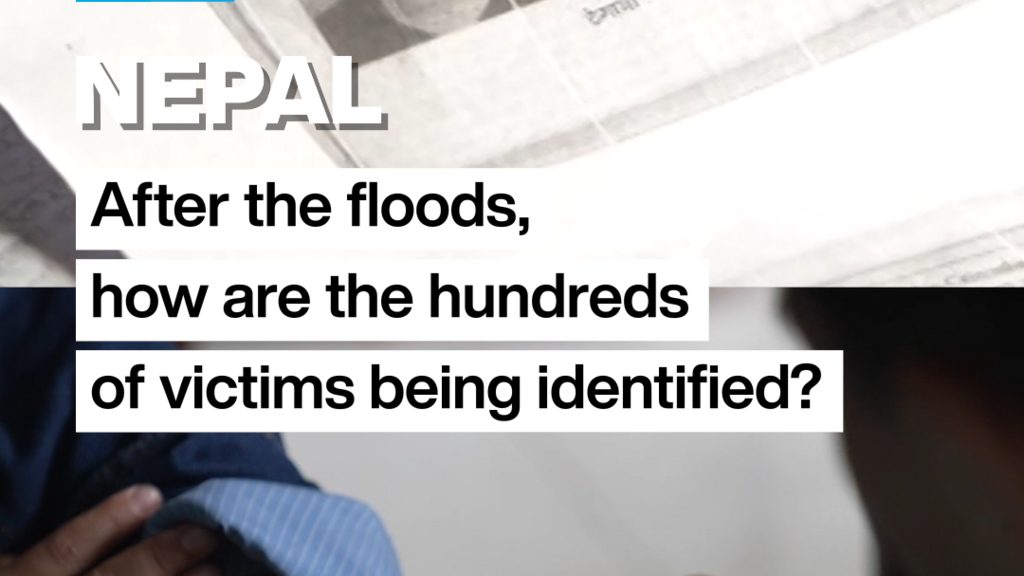 Video thumbnail for Nepal: How are the hundreds of victims from the floods being identified?