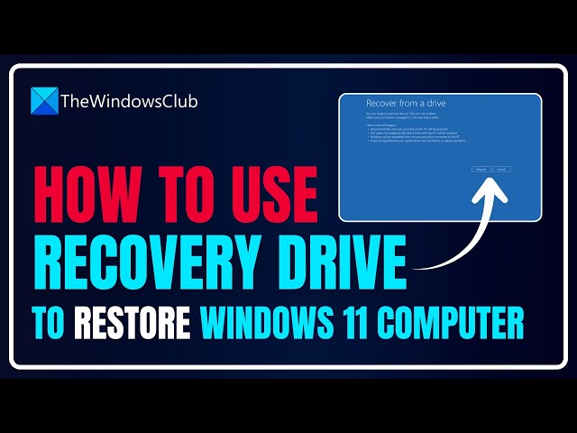 Video thumbnail for How to use Recovery Drive to restore Windows 11 computer