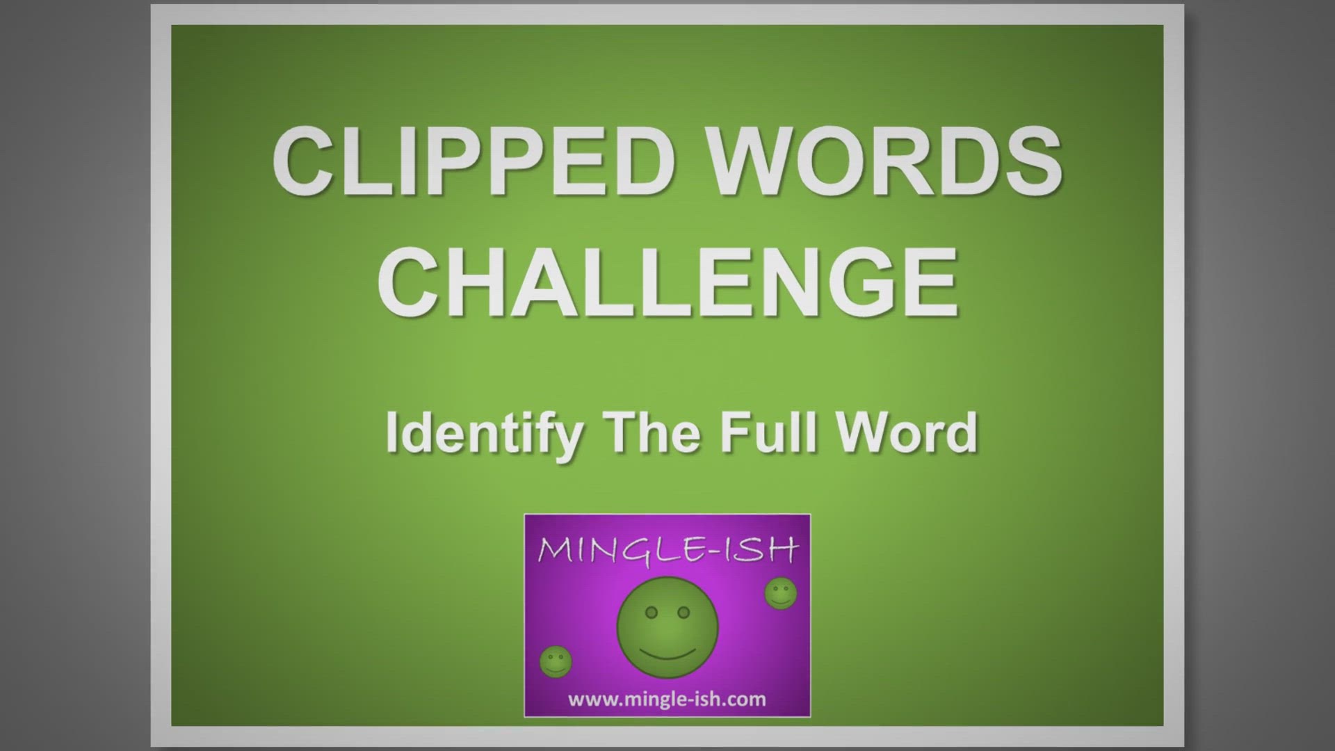'Video thumbnail for Clipped Words Challenge: Identify the Full Word #1'